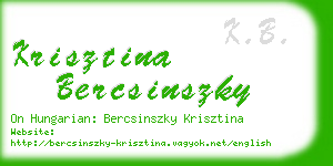 krisztina bercsinszky business card
